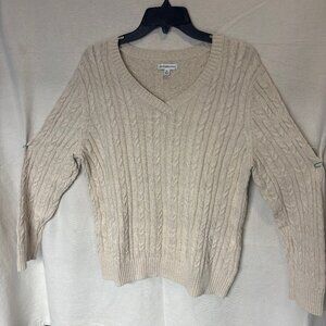 Women's Croft and Barrow The Extra Soft Cabled Crew Neck Sweater